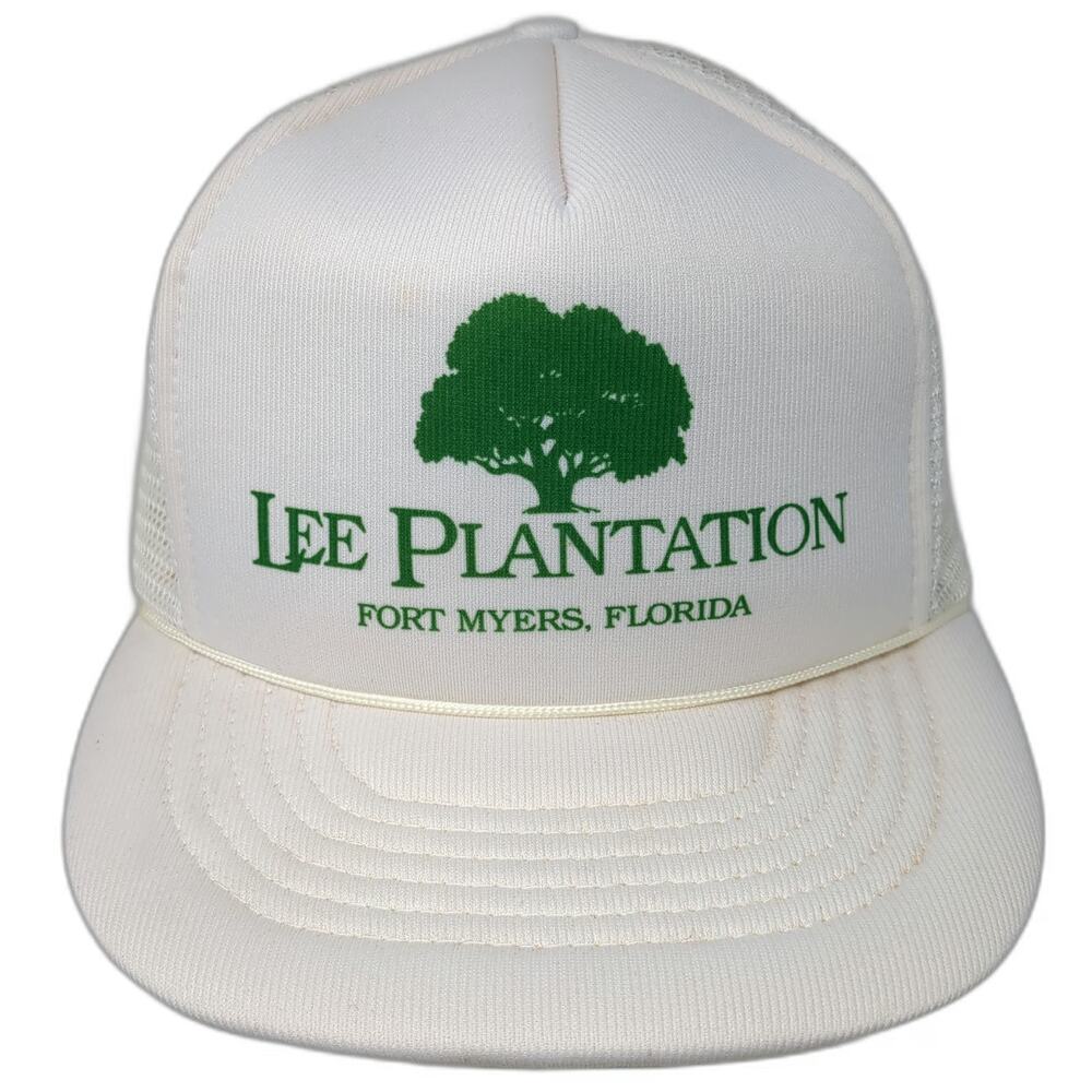 Sunbelt Trucker Hat White One Size Snapback Lee Plantation Florida Tree Mesh